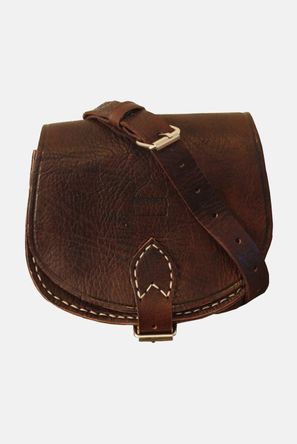 Goddiva The Temara Small Saddle Bag In Dark Brown By Berber Leather