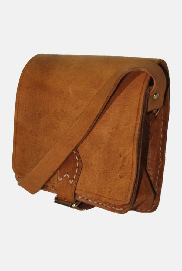Goddiva The Temara Square Saddle Bag In Tan By Berber Leather