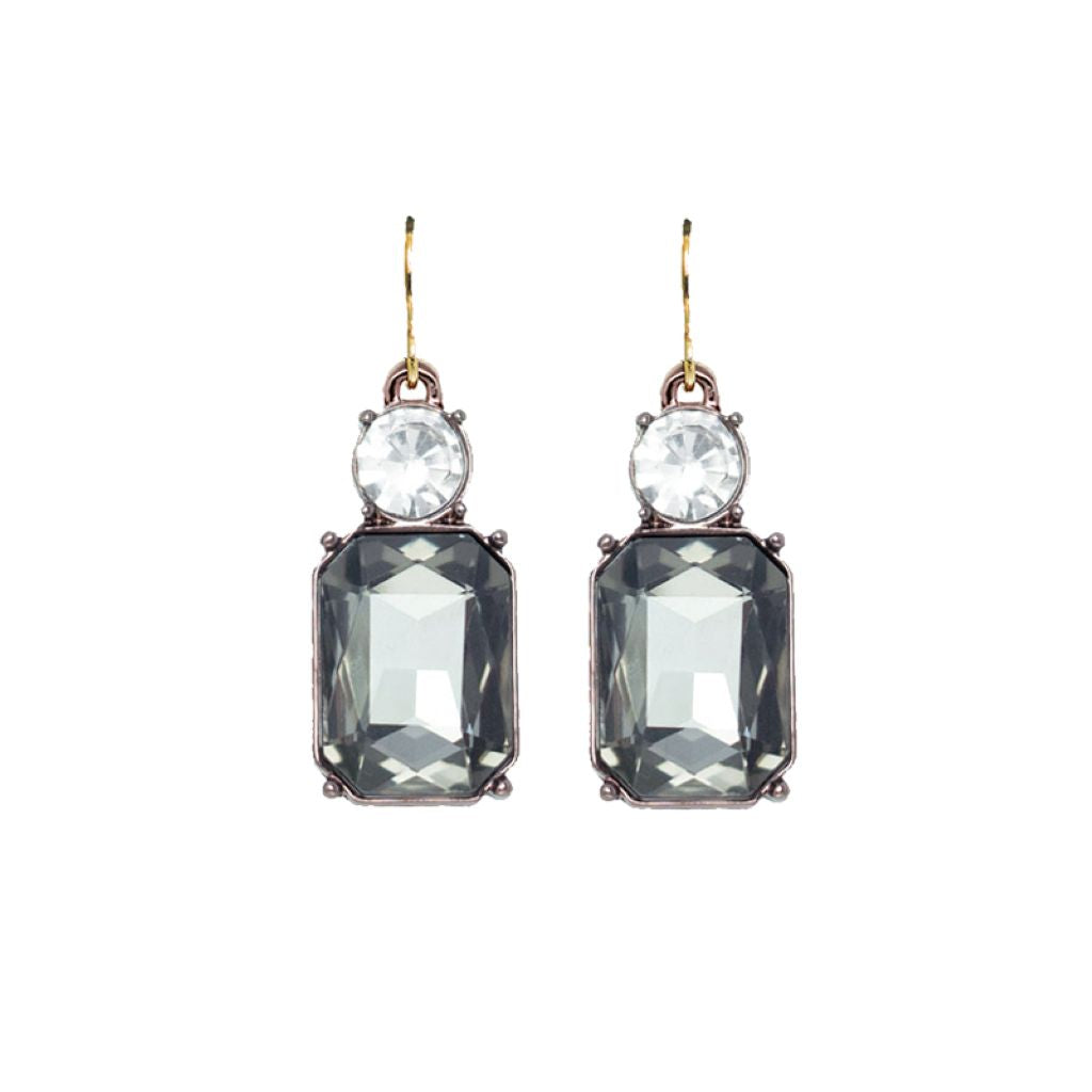 goddiva Twin Gem Earring In Slate & Clear by Last True Angel