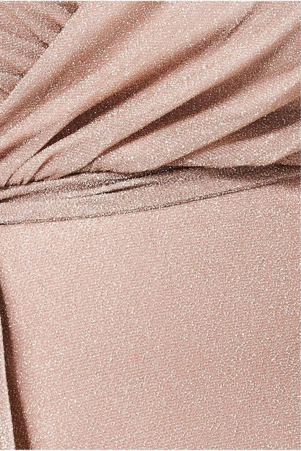 Goddiva Wrap Style Spaghetti Strap Maxi Split - Blush By Goddiva Plus