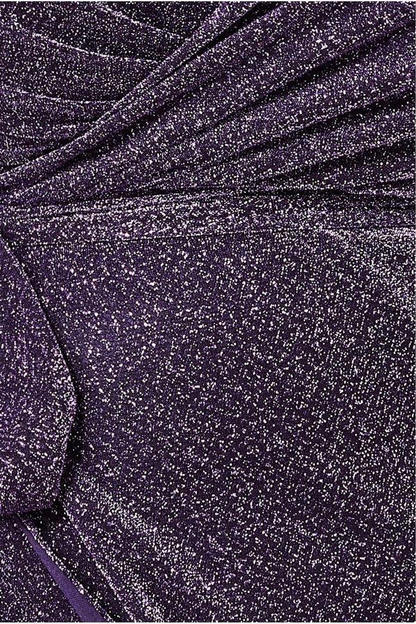 Goddiva Wrap Style Spaghetti Strap Maxi Split - Purple By Goddiva Plus