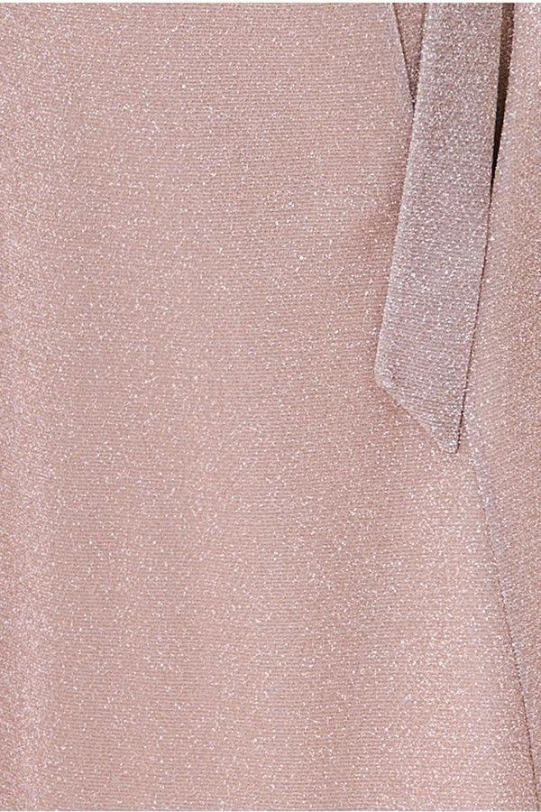 Goddiva Wrap Style Spaghetti Strap Maxi With Split - Blush By Goddiva