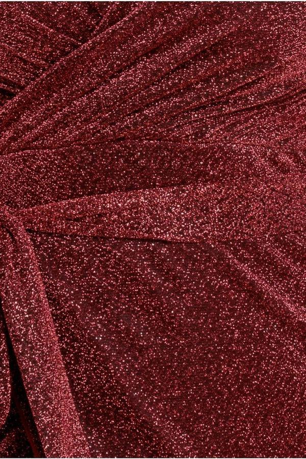 Goddiva Wrap Style Spaghetti Strap Maxi With Split - Wine By Goddiva