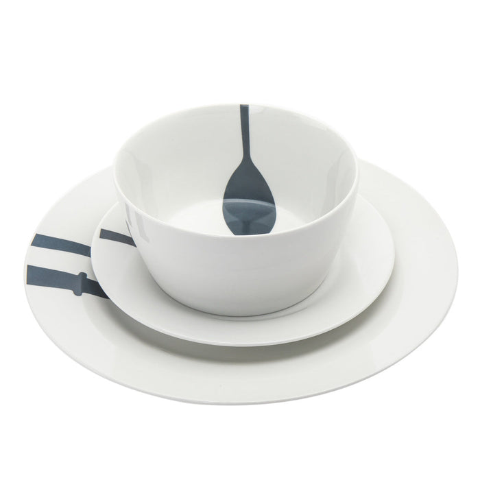 Godinger Acme Porcelain 16 Piece Dinnerware Set Service For 4