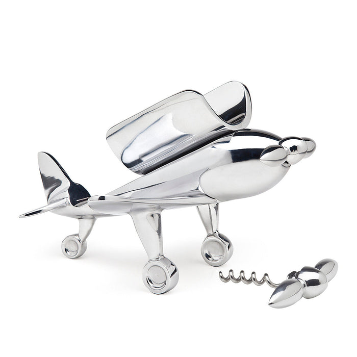 godinger Airplane Wine Bottle Holder with Corkscrew