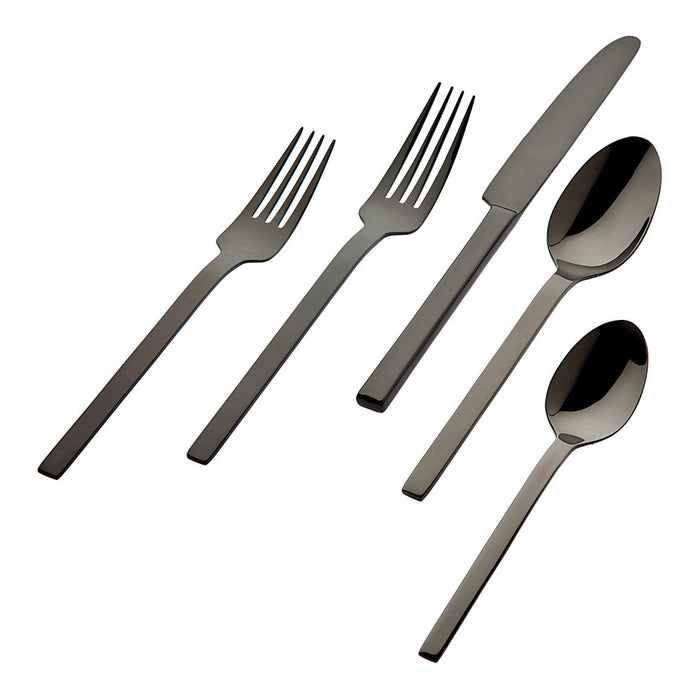 godinger Atlas Mirrored Black 18/0 Stainless Steel 20 Piece Flatware Set Service For 4