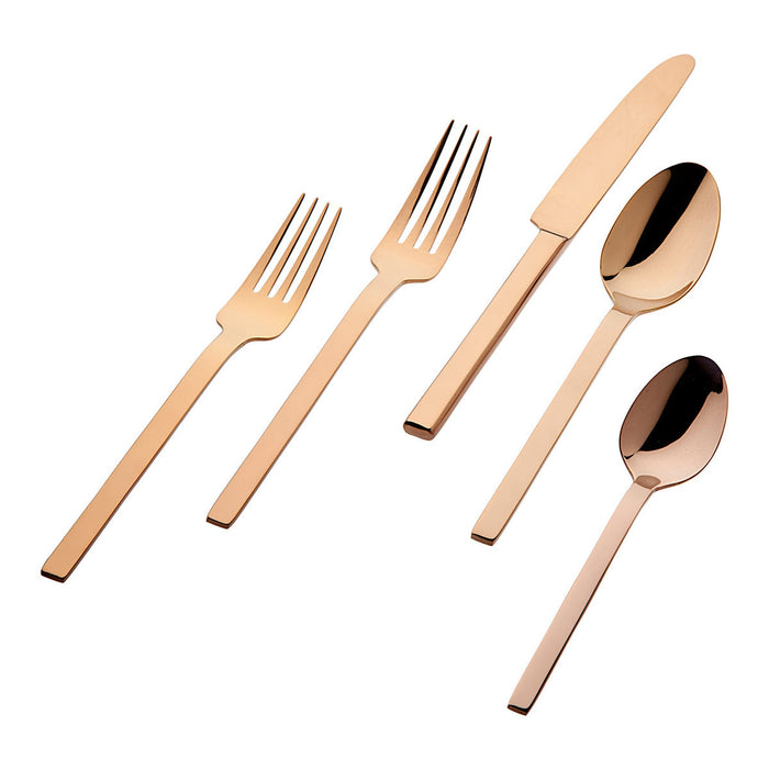 godinger Atlas Mirrored Copper 18/0 Stainless Steel 20 Piece Flatware Set Service For 4