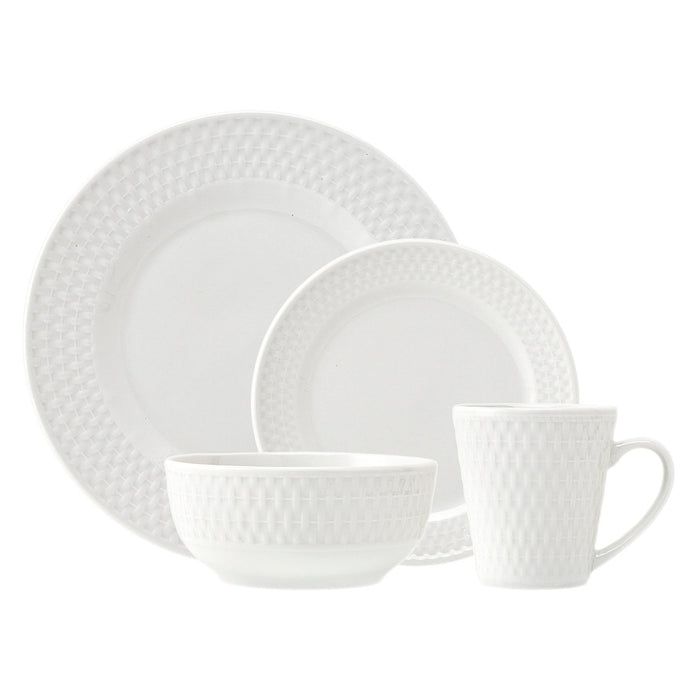 godinger Avea Porcelain 16 Piece Dinnerware Set Service for 4