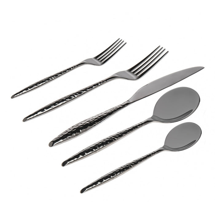 Godinger Avellino Graphite 18/10 Stainless Steel 20 Piece Flatware Set Service For 4