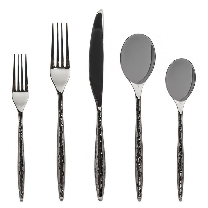 Godinger Avellino Graphite 18/10 Stainless Steel 20 Piece Flatware Set Service For 4