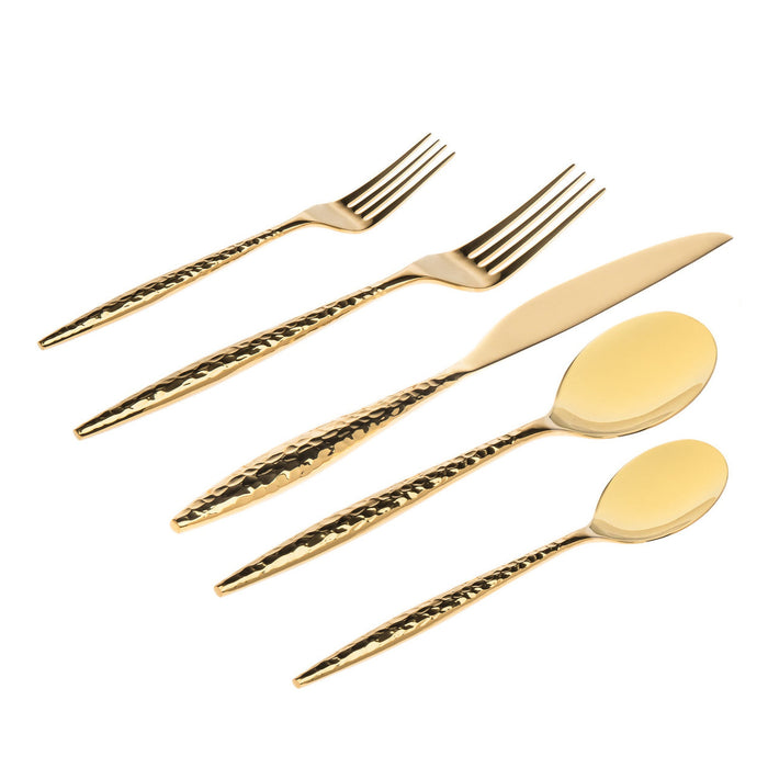 Godinger Avellino Mirrored Gold 18/10 Stainless Steel 20 Piece Flatware Set Service For 4