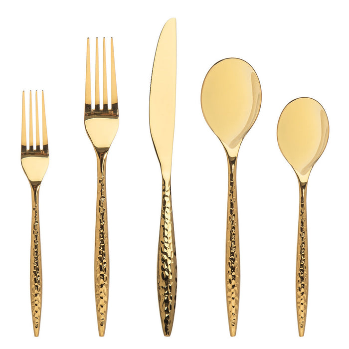 godinger Avellino Mirrored Gold 18/10 Stainless Steel 20 Piece Flatware Set Service For 4