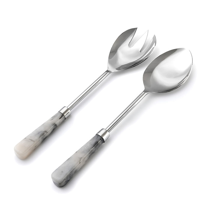 Godinger Azure Gloss Limestone Resin Salad Server Set