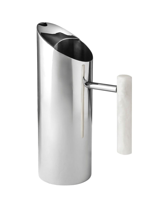 Godinger Azure Matte White Resin & Stainless Steel Pitcher