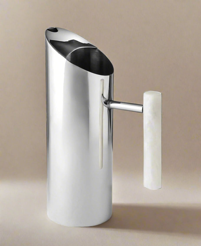 Godinger Azure Matte White Resin & Stainless Steel Pitcher