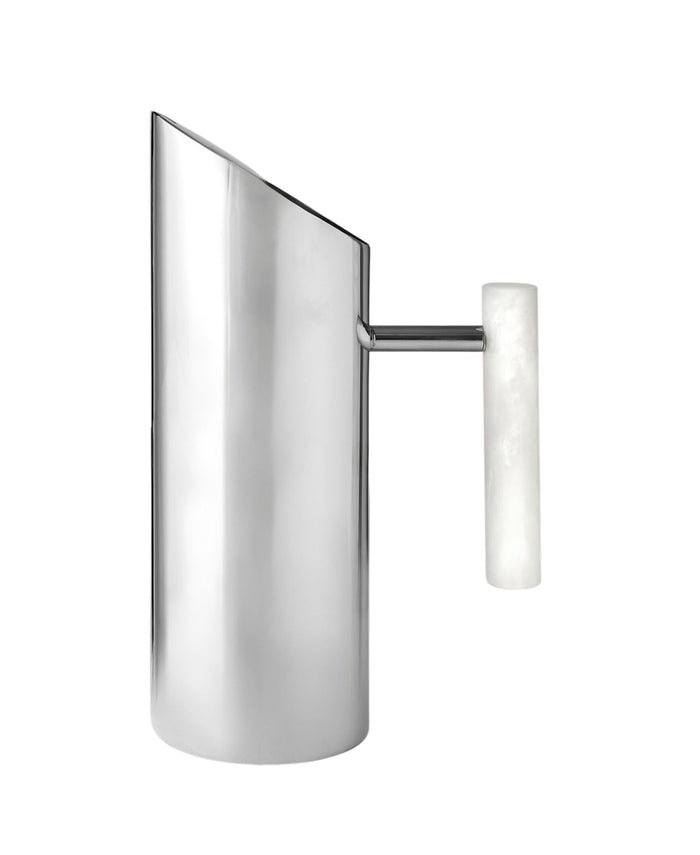 godinger Azure Matte White Resin & Stainless Steel Pitcher