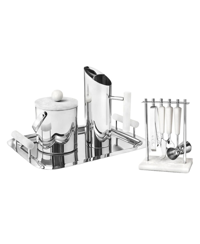 Godinger Azure Matte White Resin & Stainless Steel Tray