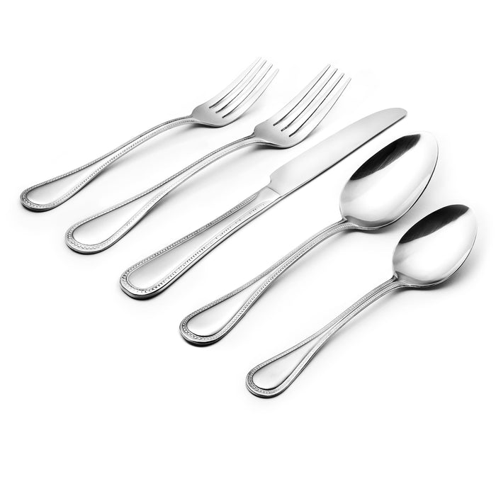 Godinger Bead Mirrored 18/0 Stainless Steel 20 Piece Flatware Set Service For 4