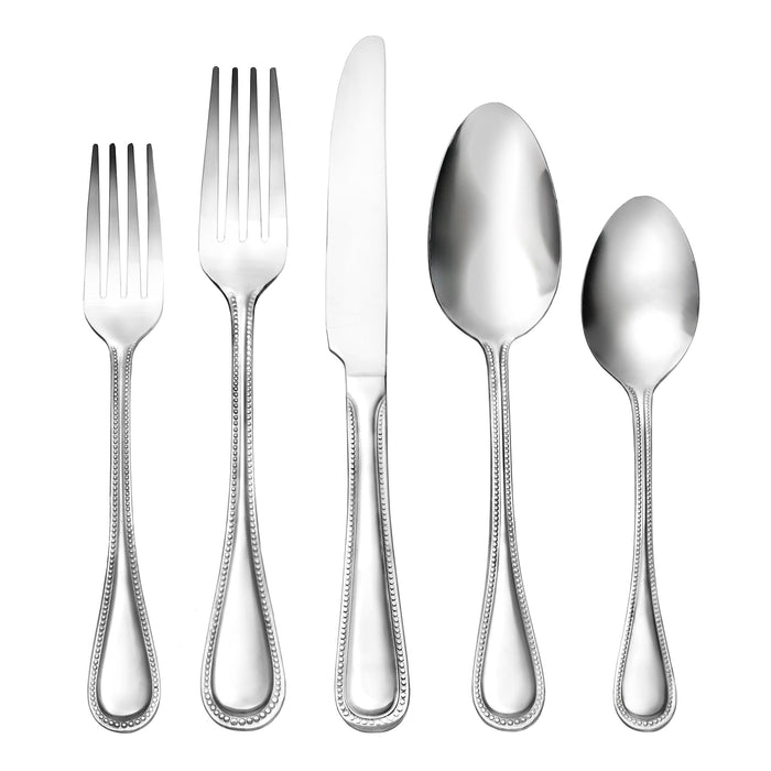 godinger Bead Mirrored 18/0 Stainless Steel 20 Piece Flatware Set Service For 4