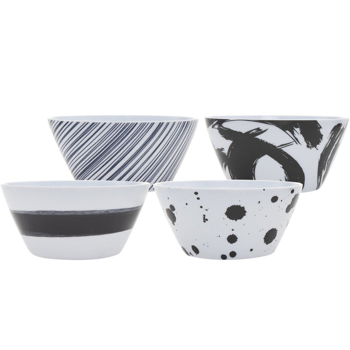 godinger Brushstroke Navy Melamine Cereal Bowl Set of 4