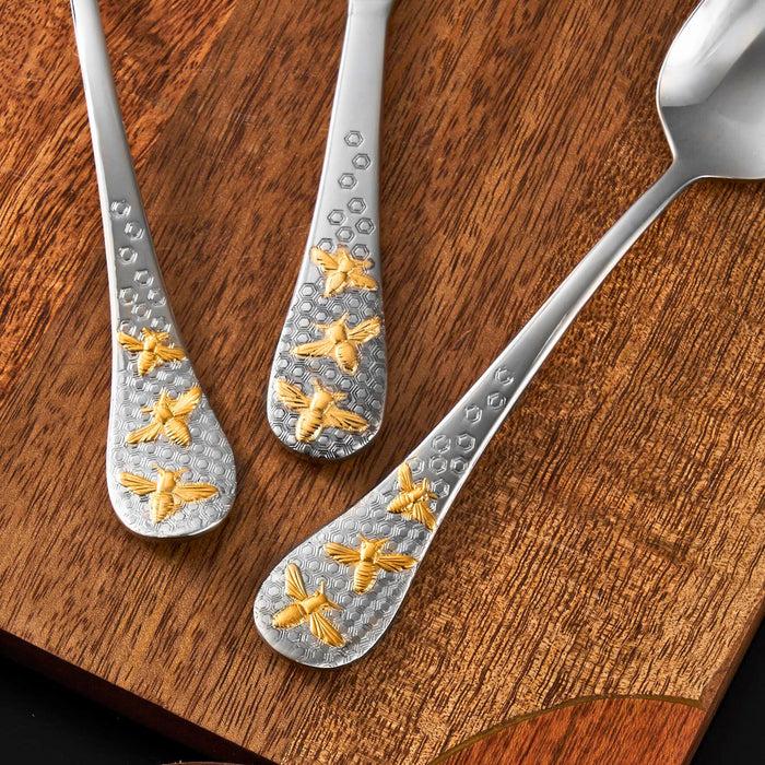 Godinger Buzz 24kt Gold Plated 18/10 Stainless Steel 20 Piece Flatware Set Service For 4