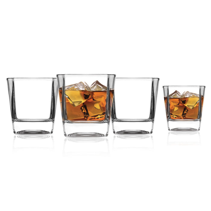 Godinger Carnegie Double Old Fashion Glass Set Of 4