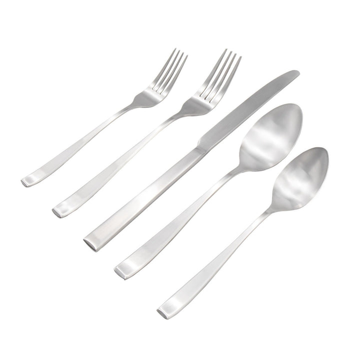 Godinger Chisel Matte 18/0 Stainless Steel 20 Piece Flatware Set Service For 4