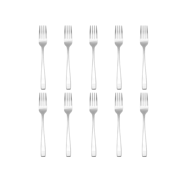 Godinger Chisel Matte 18/0 Stainless Steel Dinner Fork Set Of 10