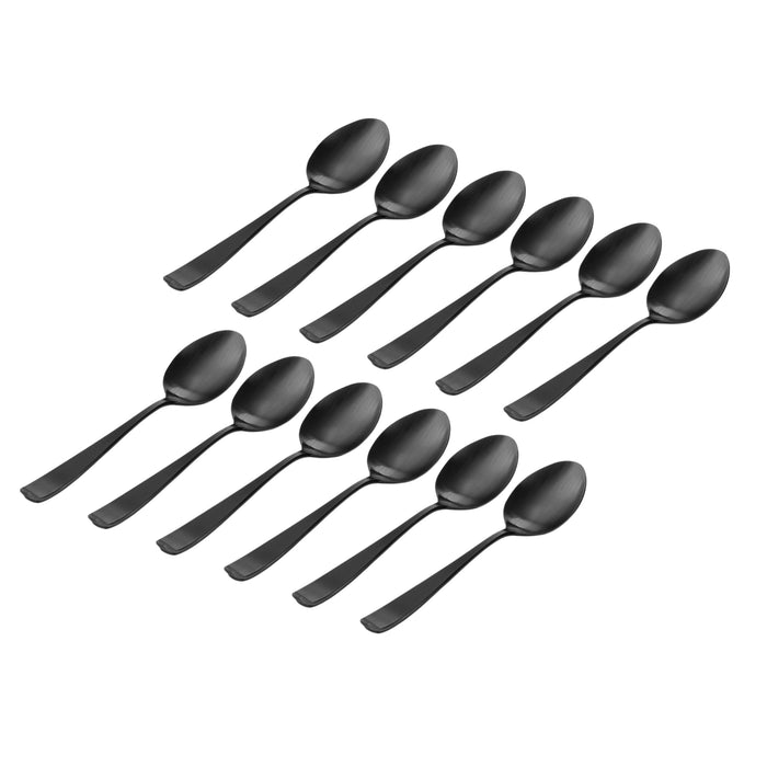 Godinger Chisel Matte Black 18/0 Stainless Steel Tablespoon Set Of 12