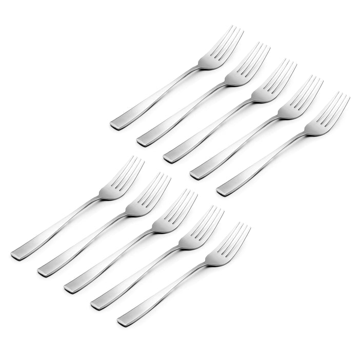 Godinger Chisel Mirrored 18/0 Stainless Steel Dinner Fork Set Of 10