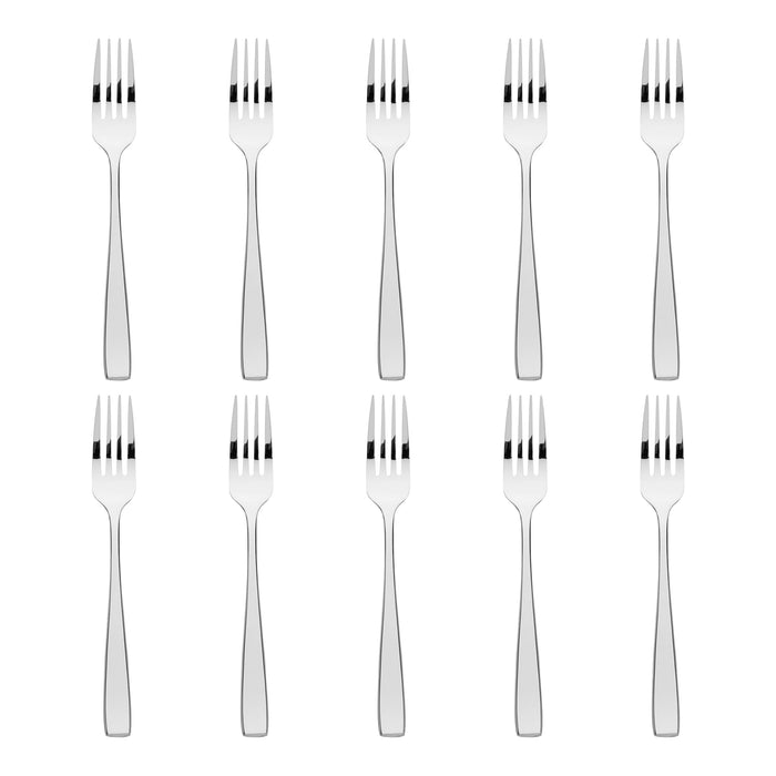 Godinger Chisel Mirrored 18/0 Stainless Steel Dinner Fork Set Of 10