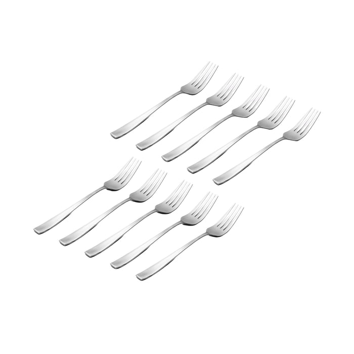 Godinger Chisel Mirrored 18/0 Stainless Steel Salad Fork Set Of 10