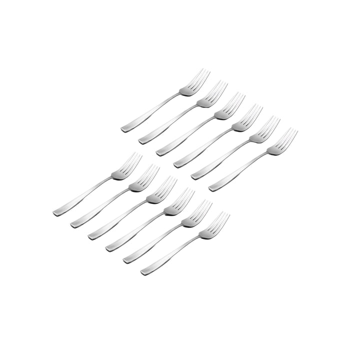 Godinger Chisel Mirrored 18/0 Stainless Steel Salad Fork Set Of 12