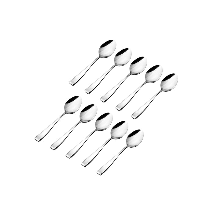 Godinger Chisel Mirrored 18/0 Stainless Steel Teaspoon Set Of 10