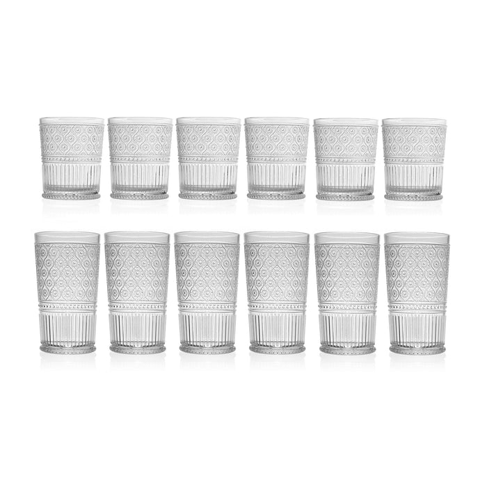 godinger Claro Acrylic Highball & Double Old Fashion Set of 12