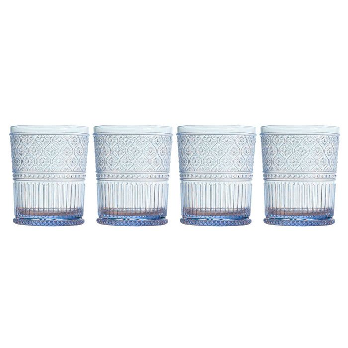 Godinger Claro Blue Acrylic Double Old Fashion Set Of 4