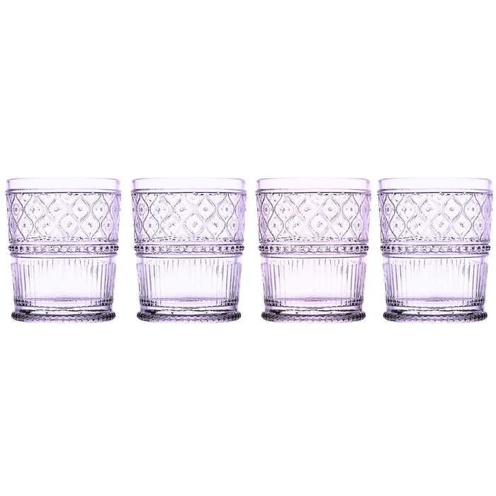 Godinger Claro Lavender Double Old Fashion Set Of 4