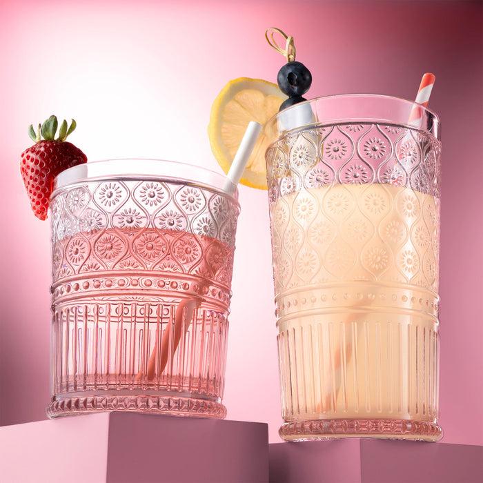 Godinger Claro Pink Acrylic Double Old Fashion Set Of 4