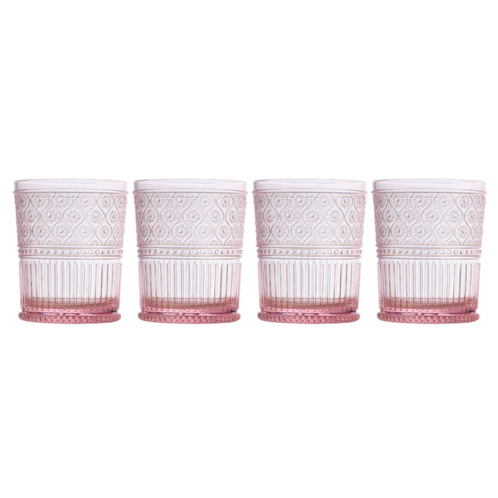 Godinger Claro Pink Acrylic Double Old Fashion Set Of 4