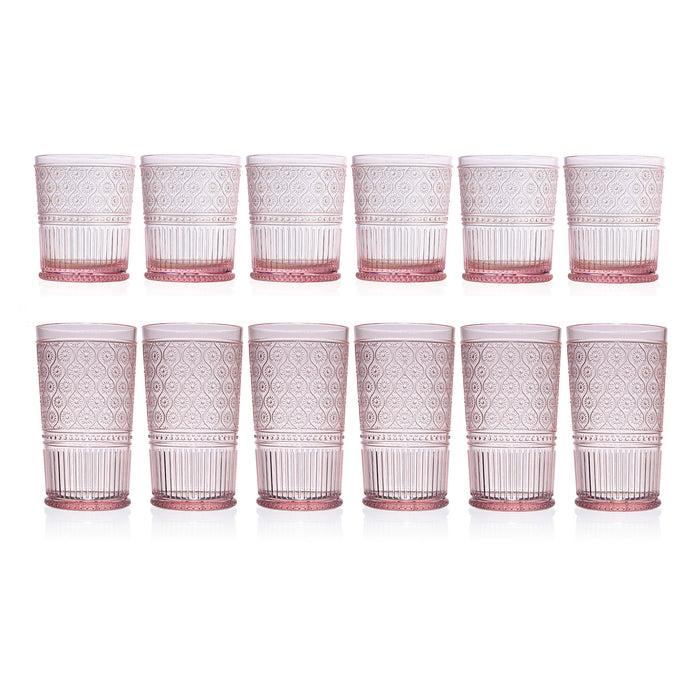 godinger Claro Pink Acrylic Highball & Double Old Fashion Set of 12