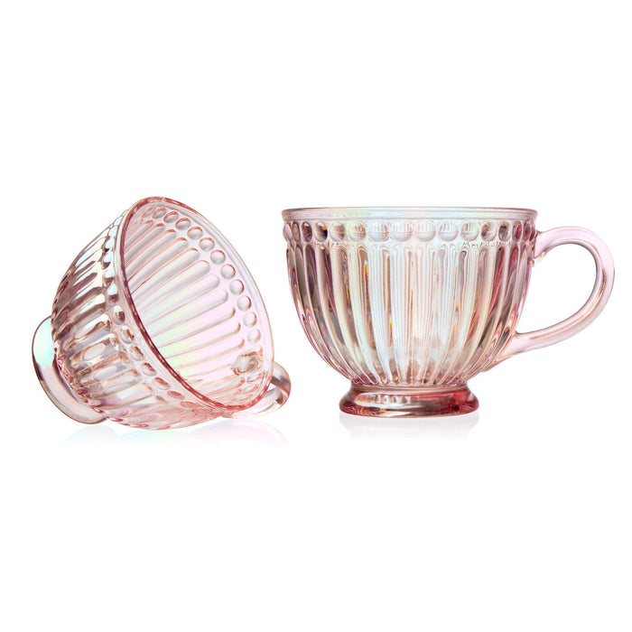 godinger Cosmic Pink Luster Oversized Coffee Mug Set of 2