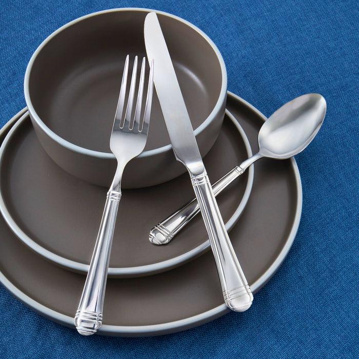 Godinger Crete Sandblast Matte 18/0 Stainless Steel 20 Piece Flatware Set Service For 4