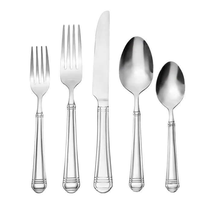 godinger Crete Sandblast Matte 18/0 Stainless Steel 20 Piece Flatware Set Service For 4
