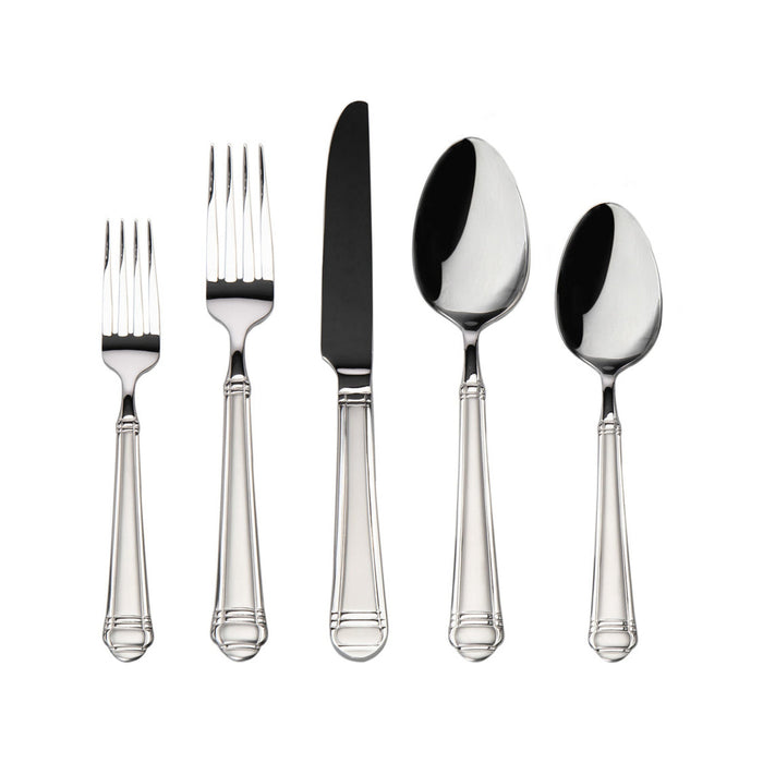 Godinger Crete Sandblast Mirrored 18/0 Stainless Steel 20 Piece Flatware Set Service For 4