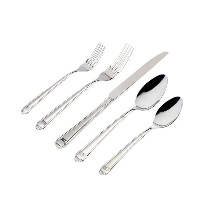 Godinger Crete Sandblast Mirrored 18/0 Stainless Steel 20 Piece Flatware Set Service For 4