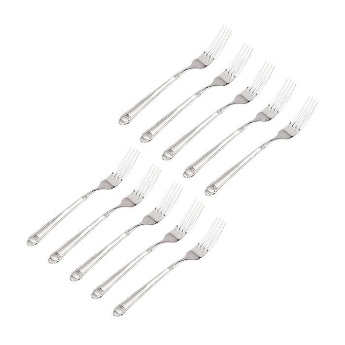 Godinger Crete Sandblast Mirrored 18/0 Stainless Steel Dinner Fork Set Of 10