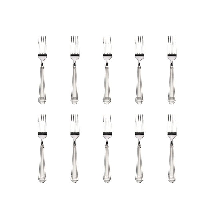 godinger Crete Sandblast Mirrored 18/0 Stainless Steel Salad Fork Set of 10