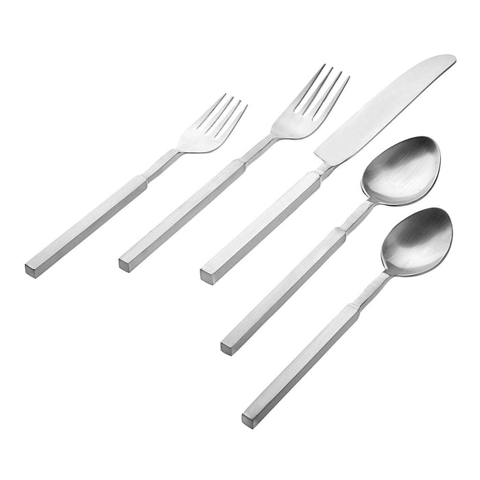 Godinger Cubit Matte 18/10 Stainless Steel 20 Piece Flatware Set Service For 4
