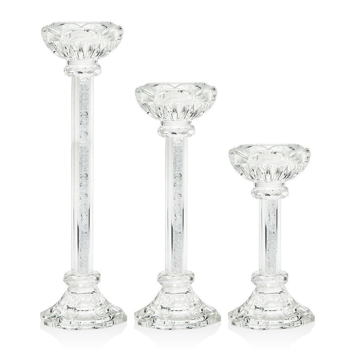 godinger Dazzle Scalloped 3 Piece Tapered Candlestick Set