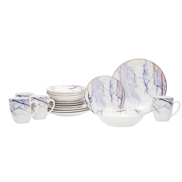 Godinger Devon Porcelain 16 Piece Dinnerware Set Service For 4